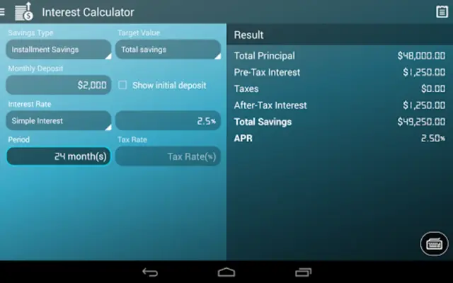 Interest Calculator android App screenshot 0